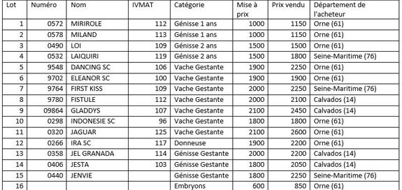 tableau récapitulatif 6eme vente charolaise origenplus