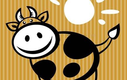 vache sous un soleil