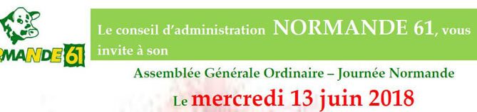 Haut de l'affiche de l'Assemblée Générale Ordinaire de Normande 61