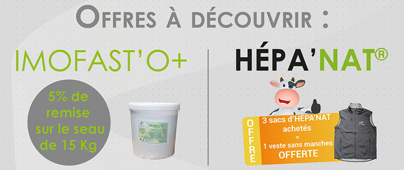 Bandeau présentant les offres sur l'Imofast'O+ et l'Hépa'Nat