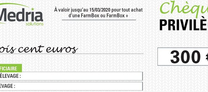 Le chèque de 300€ de Medria Solutions
