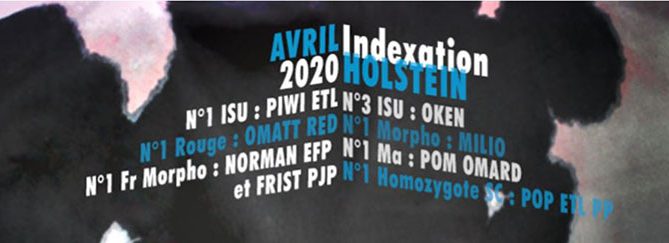 Bandeau de l'article de Gènes Diffusion sur la sortie d'index Prim'Holstein d'avril 2020