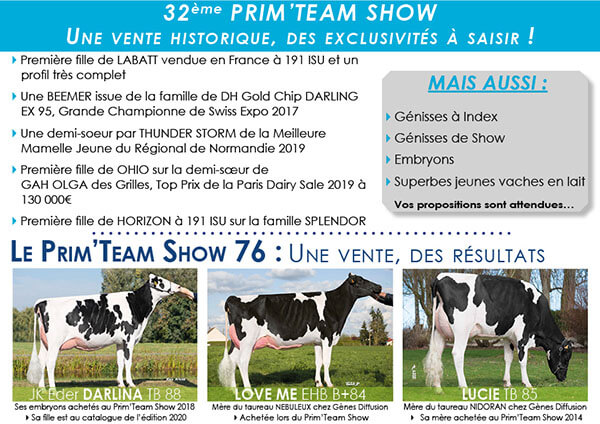 Le verso du flyer du Prim'Team Show 2020