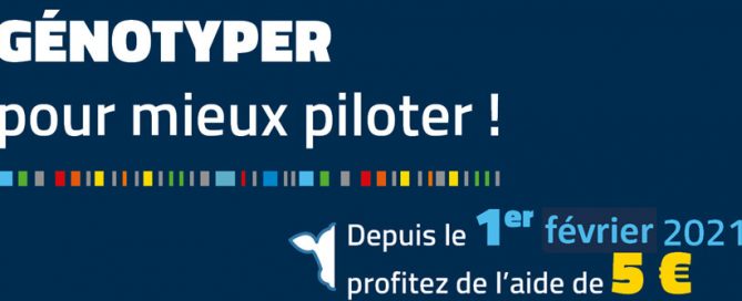 Bandeau du flyer de l'offre de l'aide de 5€ sur les génotypages
